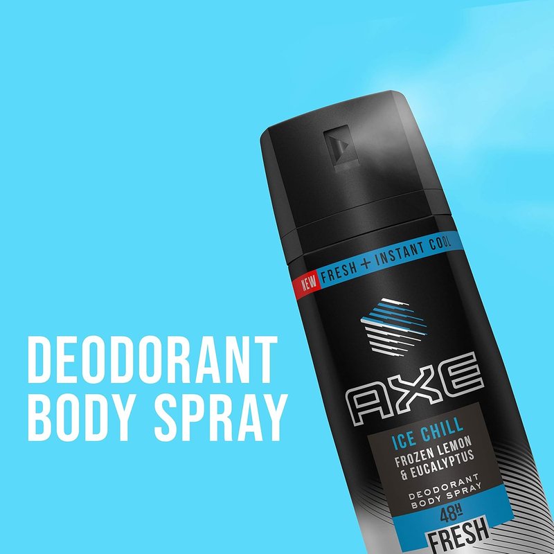 Axe Deodorant Body Spray - Ice Chill Frozen Lemon & Eucalyptus | 4 OZ Can - Pack of 3