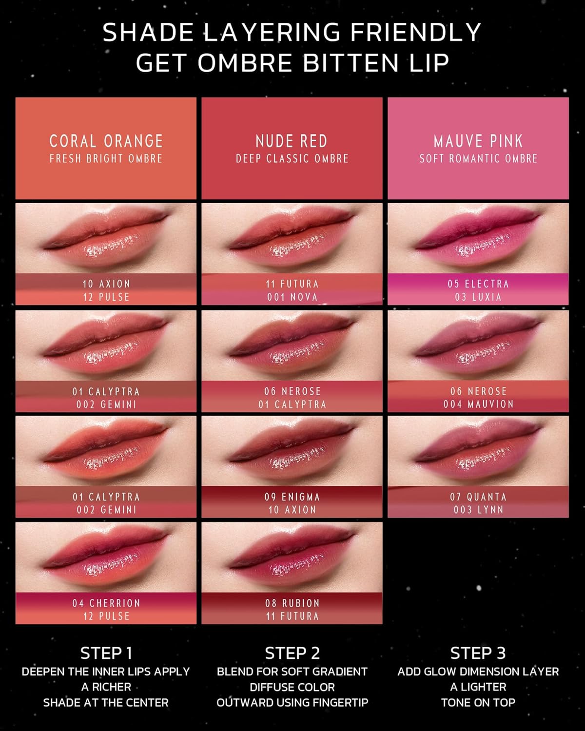 Stellar Dust Lip Stain - Transfer-Proof Soft Pink Lip Gloss | High-Pigment, Hydrating & Long-Lasting
