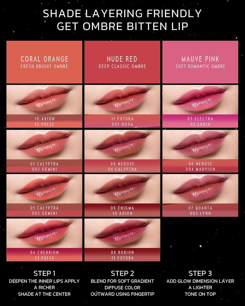 Stellar Dust Lip Stain - Transfer-Proof Soft Pink Lip Gloss | High-Pigment, Hydrating & Long-Lasting