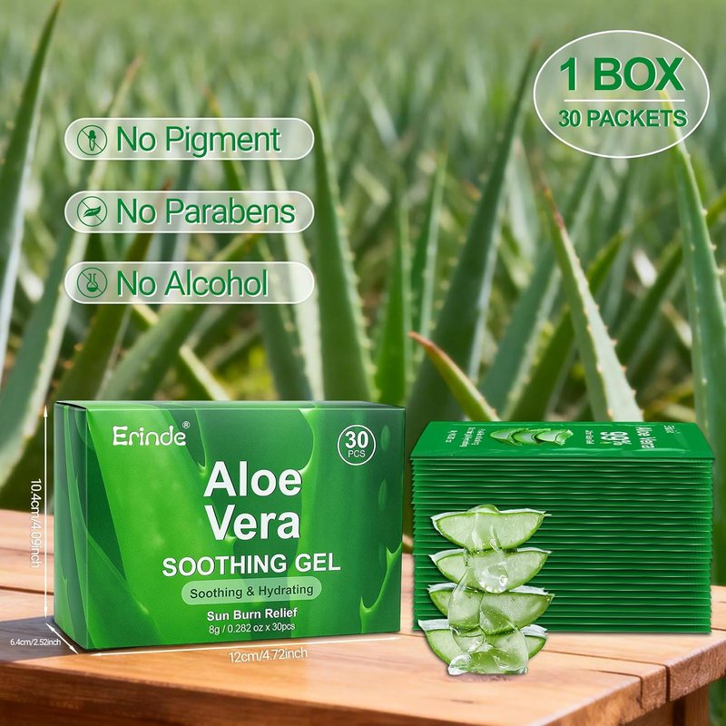Aloe Vera Gel Travel Size 30 Pack | 99% Pure Soothing Hydration for Face, Hair & Body