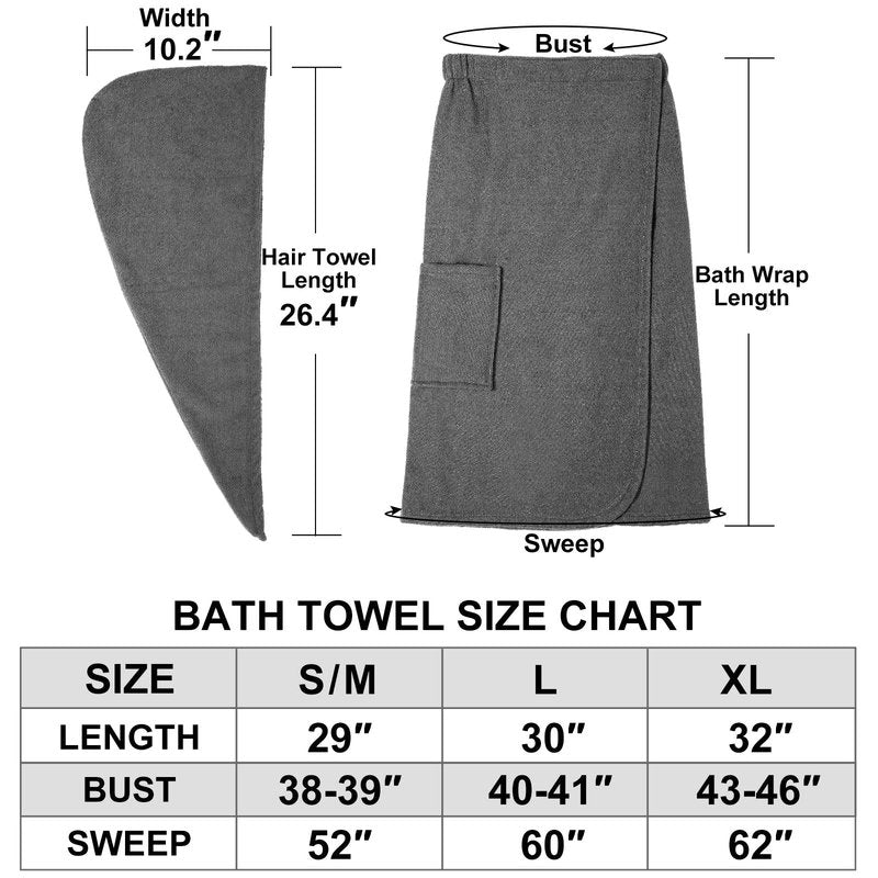 Orrpally Women Shower Wrap Robe Bath Wrap Towel Spa Body Wrap Adjustable Closure Bathrobe