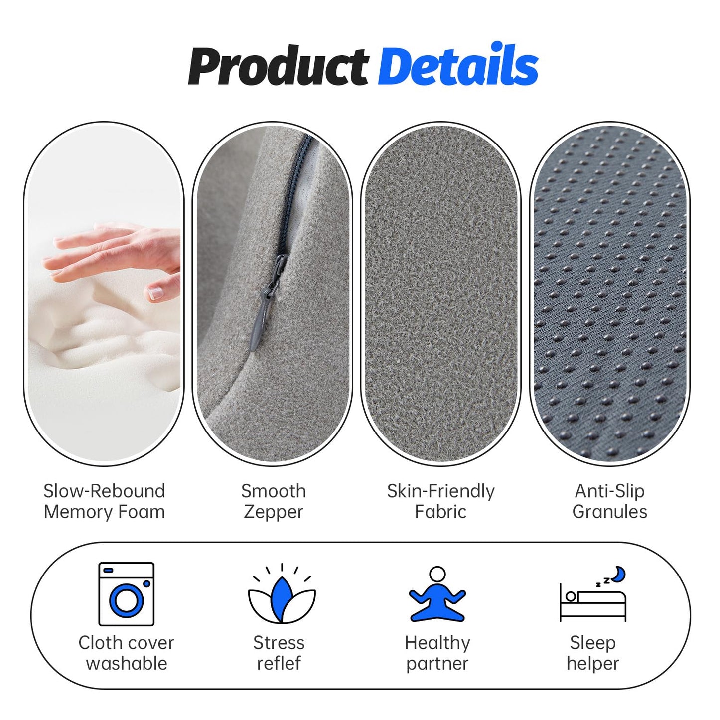 xiaomubiao Headrest Office Chair Neck Pillow Ergonomic Memory Foam Desk Pillow for Napping - Multifunctional Comfort for Adult Workstations,Neck Support Pillow Chair for Car, Office, Gaming