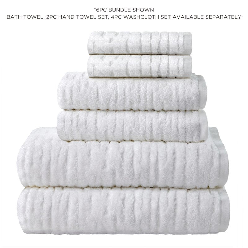 SKL Home CloudSoft Cotton Luxury 4 Pc Bath Towel Set, White