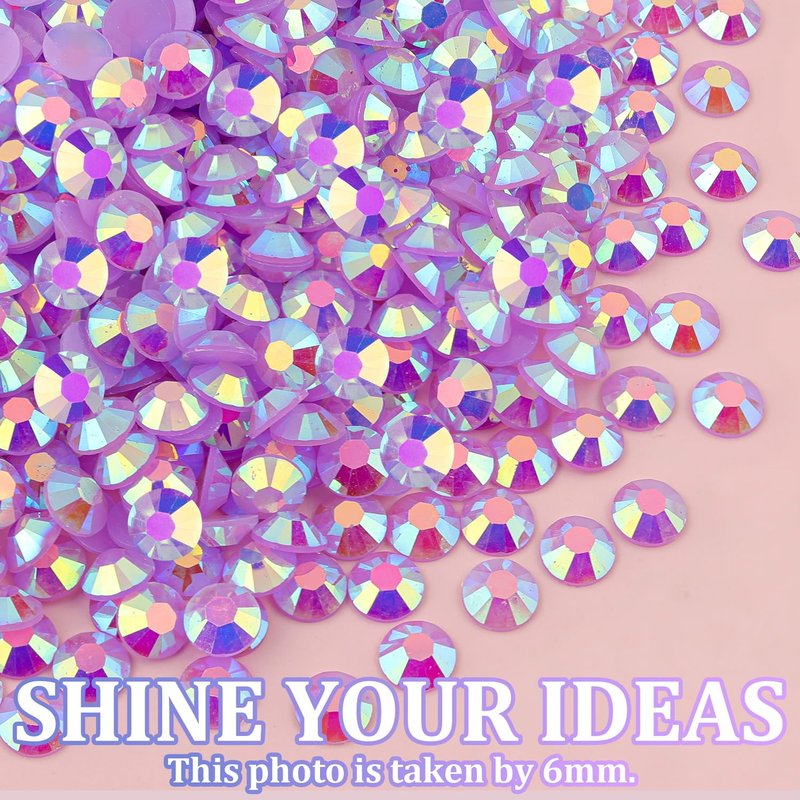 30000Pcs Resin Rhinestones for Bedazzling with Tweezers, Lavender Purple AB Rhinestones for Crafting with 3Pcs 10ml B7000 Jewelry Glue for DIY Crafts Clothing Tumblers Shoes Fabric Nail Art