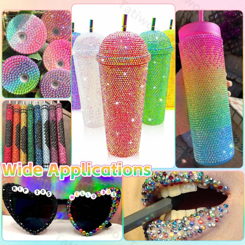 5000Pcs 3mm Rhinestones Bedazzling Kit with Tools, Color Jelly Resin Rhinestones for Bedazzling, Flatback Resin Gems for Crafts, Bedazzler Kit for Clothing Shoes DIY Face Makeup Tumblers