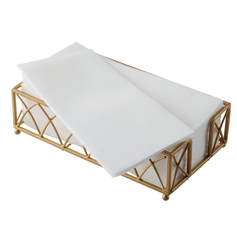 BloominGoods Disposable Bathroom Paper Napkins | 300-Pack 8" x 17" Single-Use Linen-Feel Guest Towels, Made In USA | Cloth-Like Hand Tissue Paper, White (MEDIUM SIZE - Pack of 300)