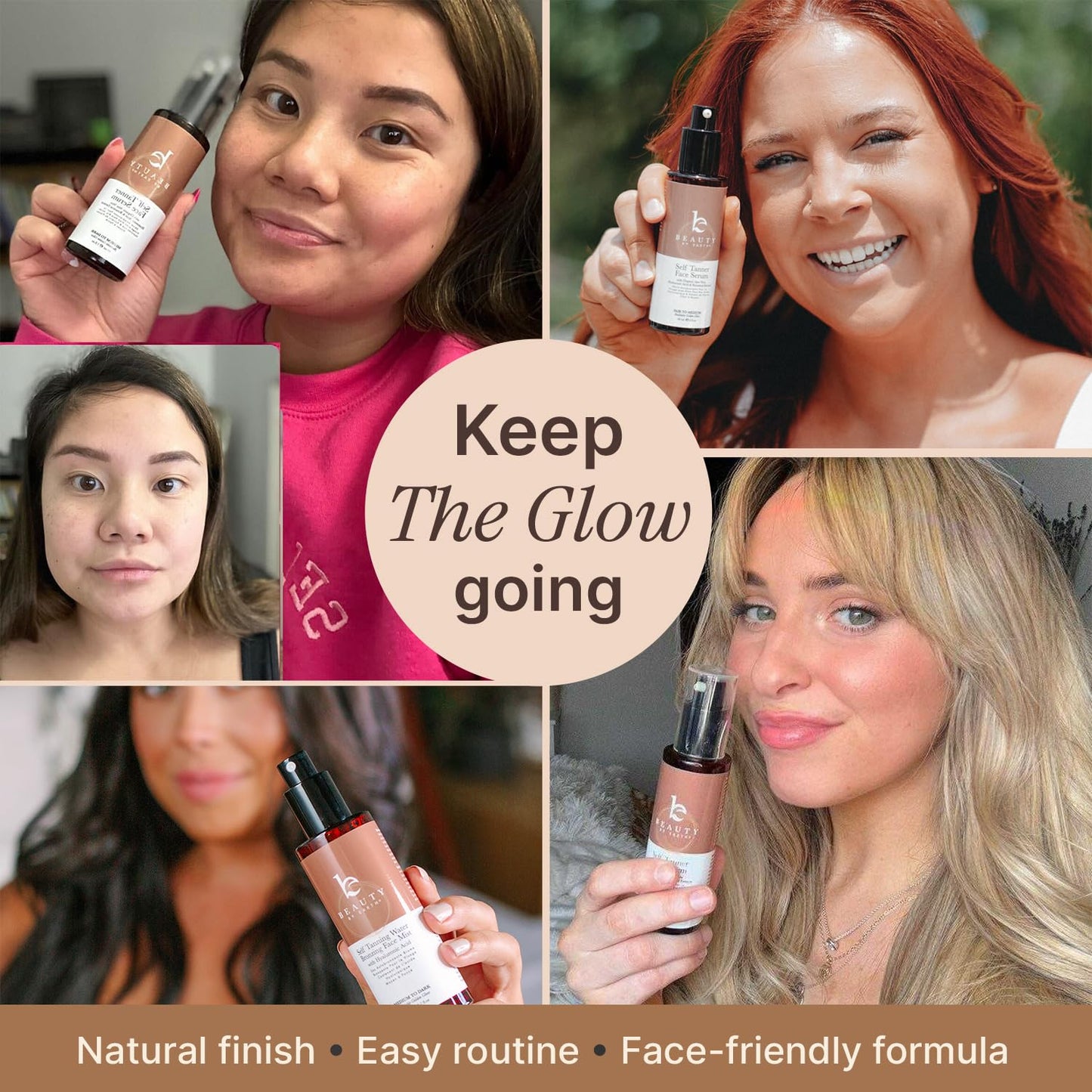 Face Tanner Serum - USA Made with Natural & Organic Ingredients, Sunless Self Tanner for Face with Anti-Aging Hyaluronic Acid, Non Toxic Bronzing Serum for Streak-Free Fake Tan & Natural Glow
