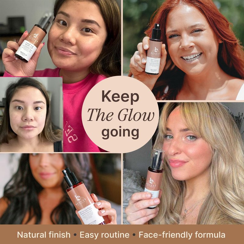 Face Tanner Serum - USA Made with Natural & Organic Ingredients, Sunless Self Tanner for Face with Anti-Aging Hyaluronic Acid, Non Toxic Bronzing Serum for Streak-Free Fake Tan & Natural Glow
