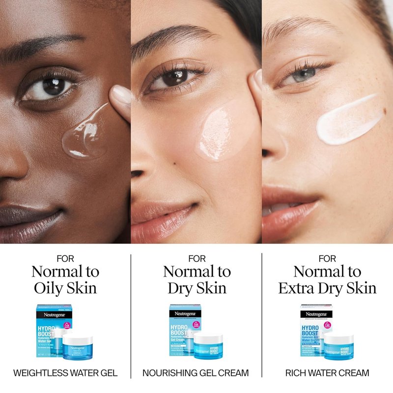 Neutrogena Hydro Boost Water Cream - 72 Hr Hydration Face Moisturizer with Hyaluronic Acid | 1.7 oz & Trial Size Gel Cleanser | Fragrance Free