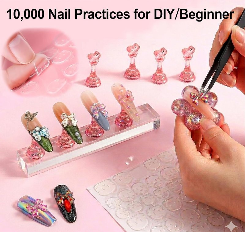 Magnetic Acrylic Nail Stand - Strong Holder for Press-On Nails | Ideal for Painting & Design Practice, No Magnetism Loss
