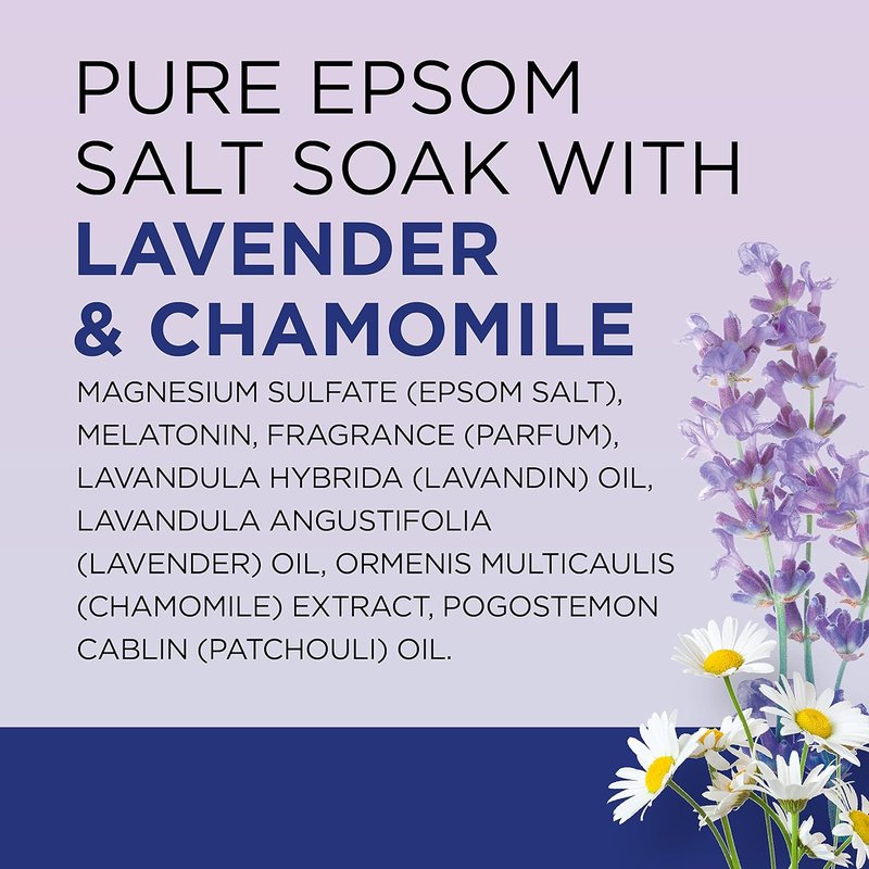 Dr Teal's Epsom Salt Sleep Soak - Melatonin & Essential Oils | 3 lb (Pack of 4)