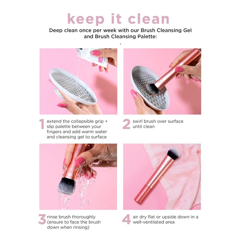 Real Techniques Blush Makeup Brush - Ultra Plush Fluffy Brush for Loose, Cream, or Pressed Blush | Vegan & Cruelty-Free