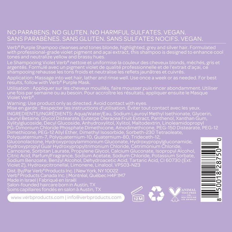VERB Purple Shampoo, 12 fl oz