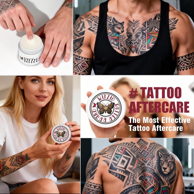 5oz(150ml) Tattoo Aftercare Balm, Heals + Protects New Tattoos and Rejuvenates Older Tattoos-Made With Clean Ingredients + Petroleum Free, Daily Tattoo Lotion Moisturizer & Brightener