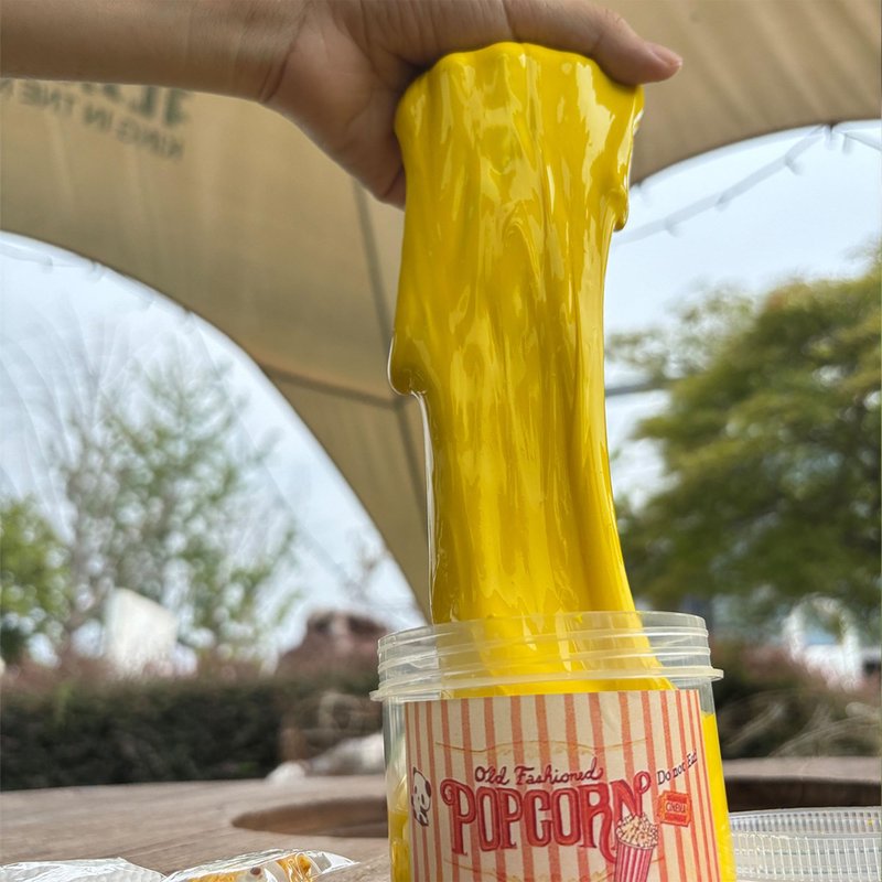 LDJDSDS Yellow Popcorn Foam Slime, Stretchy, Non-Sticky Slime Kit for Kids, Thick and Glossy Textured Slime Birthday Gift & Cute Toy Party Favors for Girls & Boys