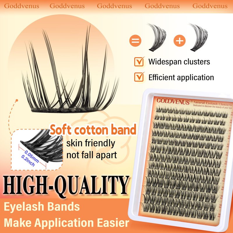 Wispy Lash Clusters Lashes Cluster Eyelash Extensions Natural Individual Lashes Fluffy Lash Extension Soft Cotton Band Eyelashes Clusters Fairy D Curl Lash Cluster For DIY Eyelash Extension