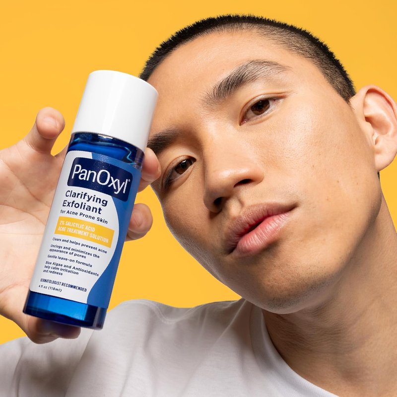 PanOxyl Clarifying Exfoliant - 2% Salicylic Acid BHA Liquid for Acne Prone Skin | 4 fl oz, Redness Relief & Pore Minimizer