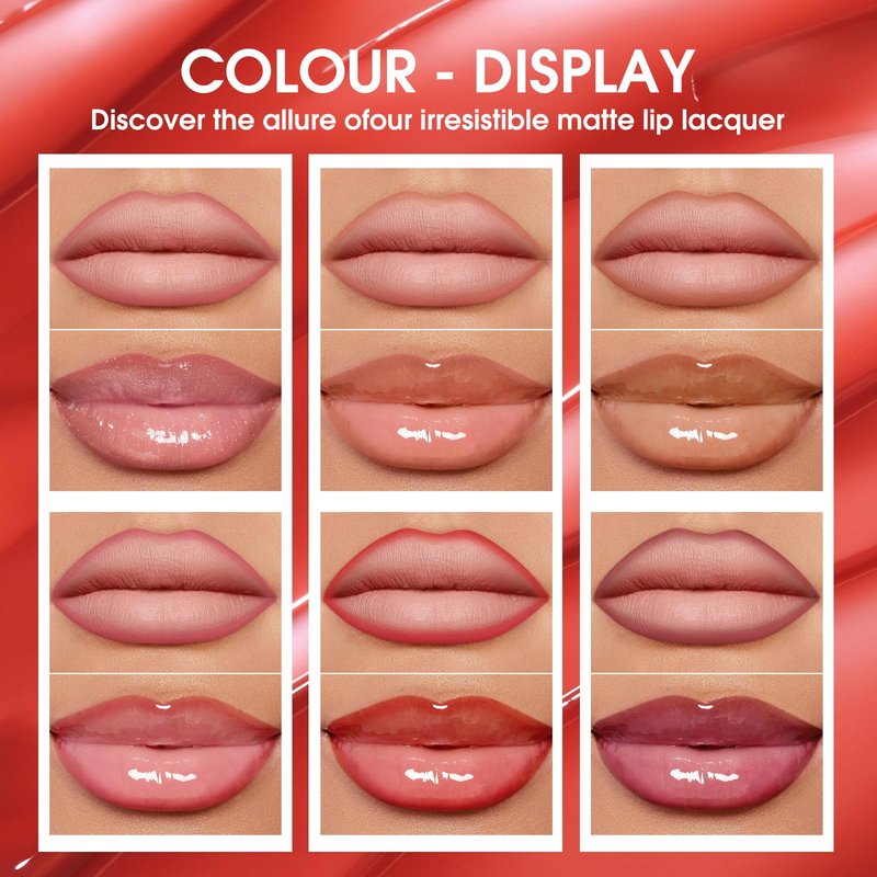 LANGMANNI 6 Matte Lip Liner With 6 Nourishing Lip Oil Lip Gloss Set, Long-Lasting And Hydrating 2 IN 1 Makeup Set, Beauty Daily Cosmetics Gift for Girls