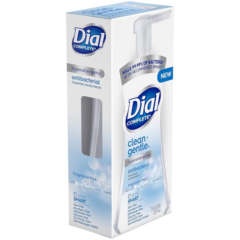 Dial Complete Antibacterial Foaming Hand Wash - Fragrance-Free, 7.5 fl oz | 8 Count Case