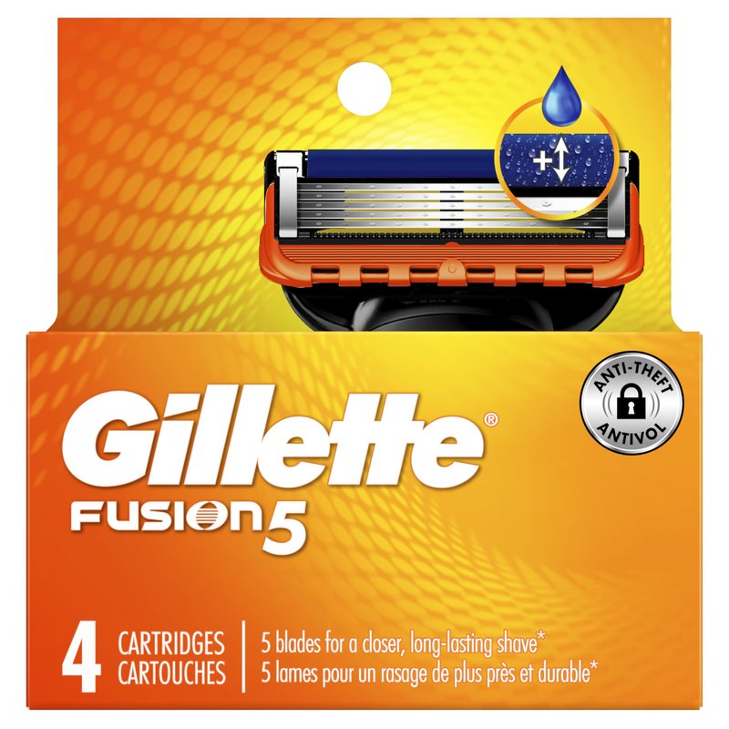 Gillette Fusion5 Mens Razor Blade Refills, 4 Count, Lubrastrip for a More Comfortable Shave