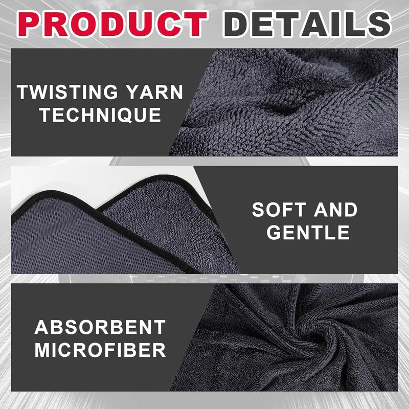 INFICRIME Microfiber Cleaning Cloth, 36"x 24" Extra Large Microfiber Towels, Ultra Absorbent Car Washing Towels, Reusable Lint Free Streak Free Cleaning Rags for Car, Kitchen, and Window, 1300 Washes
