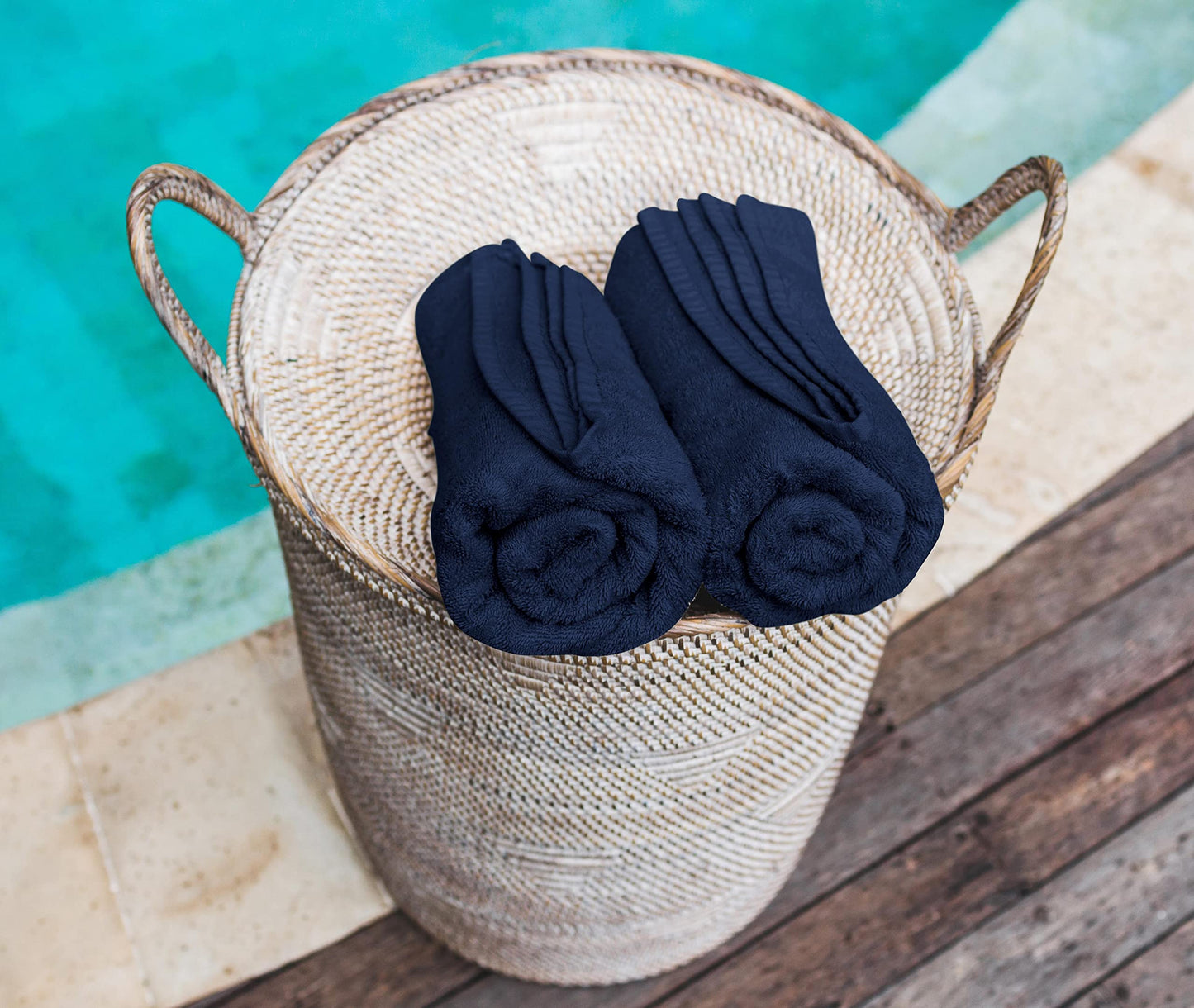 Utopia Towels 60 Pack Cotton Washcloths Set, 100% Ring Spun Cotton, Premium Flannel Face Cloths, Highly Absorbent and Soft Feel Fingertip Towels, Navy