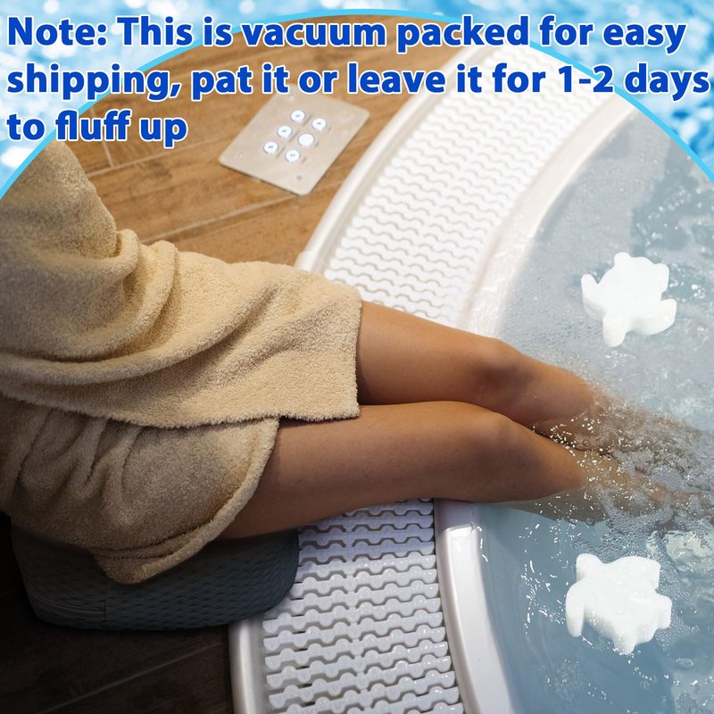 Tinideya 2 Pcs Hot Tub Booster Seat for Adults with Suction Cups and 4 Pcs Hot Tub Sponge Air Mesh Portable 15 x 12 x 5 Inch Seats Washable Inflatable Accessories for Spa Cushion(Grey)