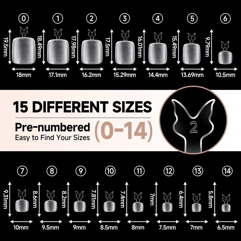 UNA GELLA Toe Nail Tips Full Cover, 216 Pcs Square Round Toe Nail Press Ons Clear Pre-shape Gel Toe Nail Tips Double Matte Acrylic Fake Toenails Extensions DIY Home Nail Salon for Women, 15 Sizes
