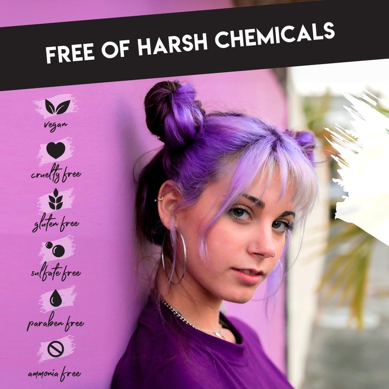 Color Lux Direct Vibes Semi-Permanent Hair Color, Purple, Vibrant & Long-Lasting Shade, Ammonia-Free, Vegan, Sulfate-Free, Paraben-Free, 8 fl oz