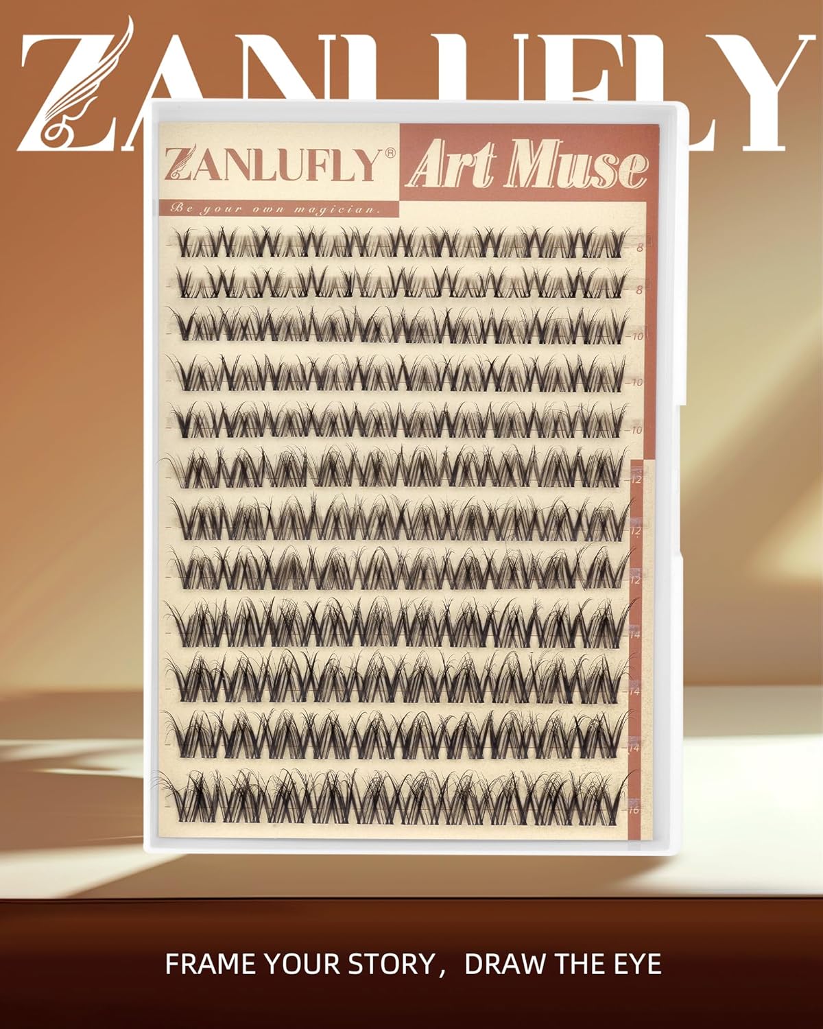 Zanlufly Spider Lash Clusters - Wispy Natural Eyelash Extensions | DIY 8-16mm Individual Lashes