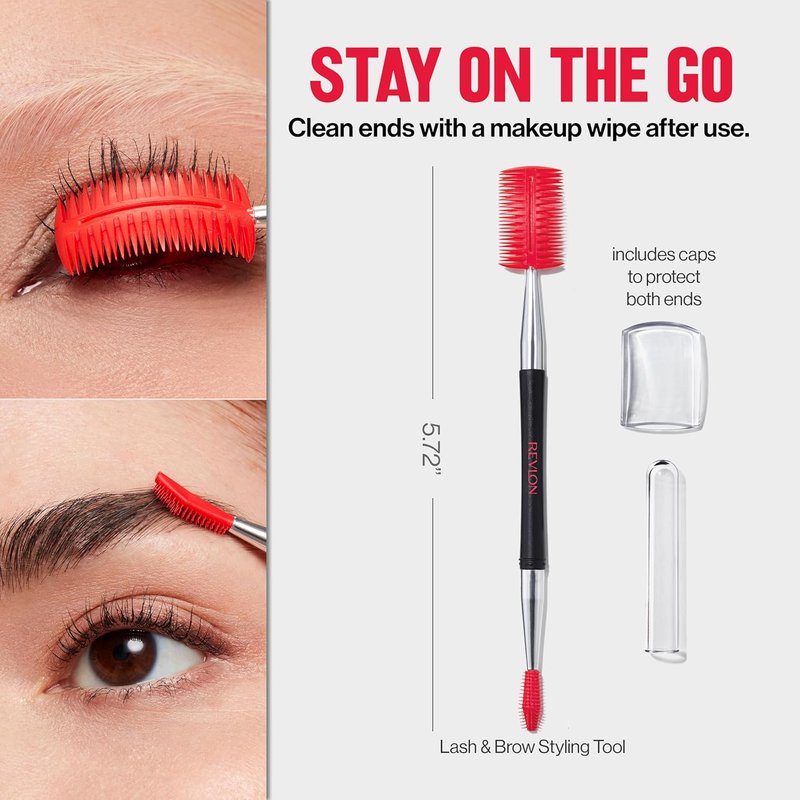 Revlon Dual Ended Lash & Brow Styling Tool - Eyelash Separator & Spoolie Brush, 1 Count