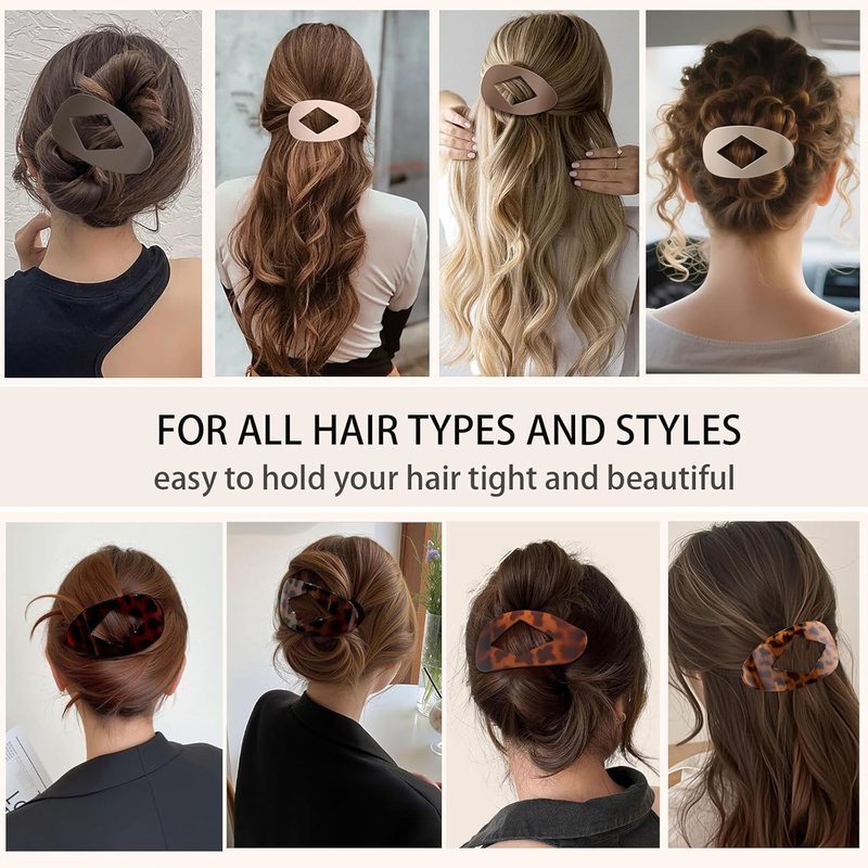 Flat Hair Clips for Women - 5 Pack Large French Duckbill Claw Clips | Strong Hold for Thick & Thin Hair