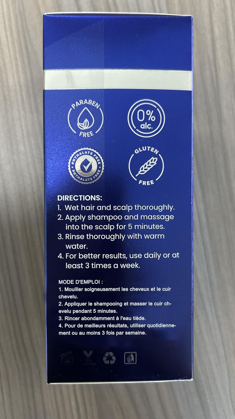 Uttse Biotin Hair Growth Shampoo for Men: Natural Thickening Shampoo with Tea Tree Oil Ginseng Mint for Hair Loss and Thinning Hair - 10.1 fl.oz, Dark Blue