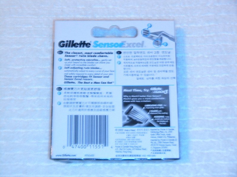100 Counts-Gillette Sensor Excel Blade Refill Cartridges