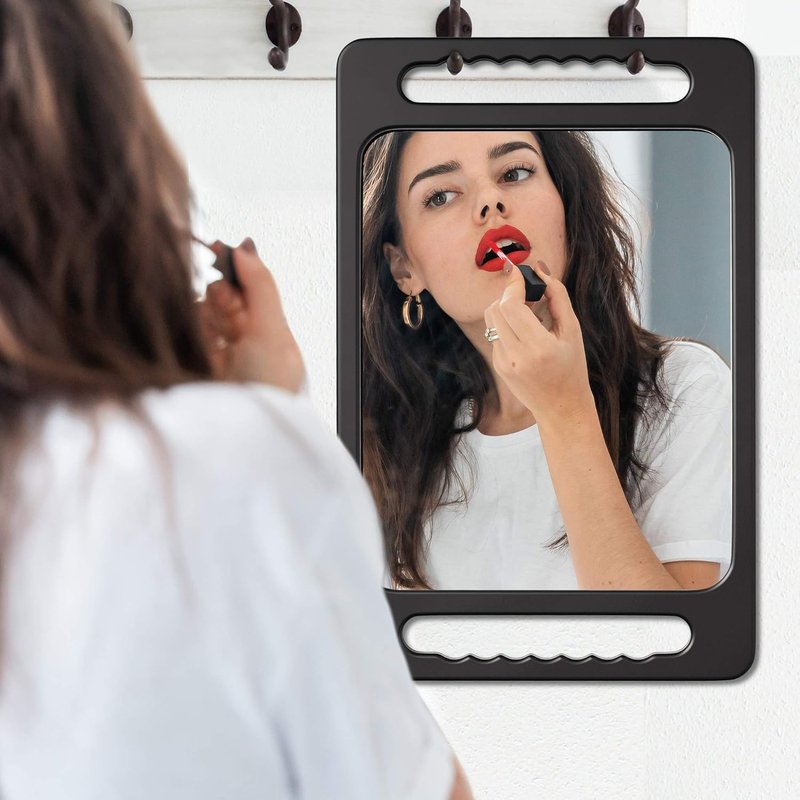 Unbreakable Hand Mirror - Large Double Handle Design for Hair & Beauty Salon | Lightweight Barber Mirror