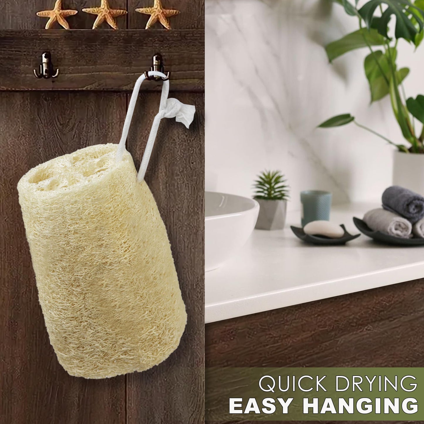 6 Pack Natural Loofah Exfoliating Body Scrubber, 5 Inches Organic Luffa Bath Sponge Exfoliating Shower Body Scrubber for Deep Cleaning & Smooth Skin, Natural Real loofah Sponge for Men & Women