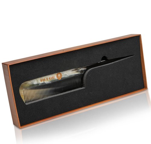 Premium Handmade 100% Oxhorn Anti-static Rat Tail Fine Tooth Comb for Women & Men