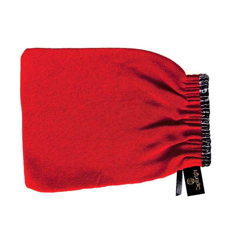 CAPTBRIGHT Exfoliating Moroccan Bath Glove โ Natural Kessa Mitt for Body Scrubbing & Dead Skin Removal | Deep Clean, Improve Circulation, Stretch Mark Reduction | Reusable & Eco-Friendly