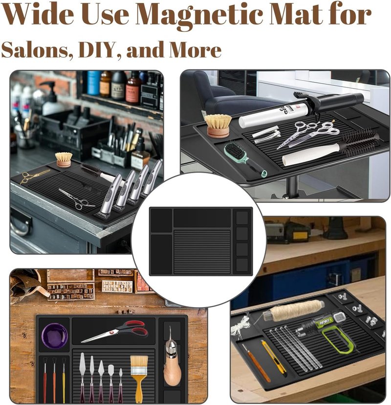 Magnetic Barber Mat for Clippers - Professional Non-Slip Organizer for Beauty Tools | Durable & Easy to Clean
