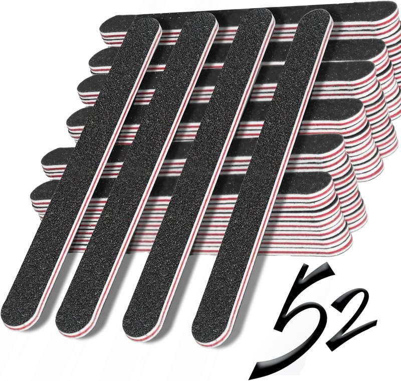 Nail Buffer Set - 52 Double-Sided 100/180 Grit Files for Home & Salon Use | RedFlow