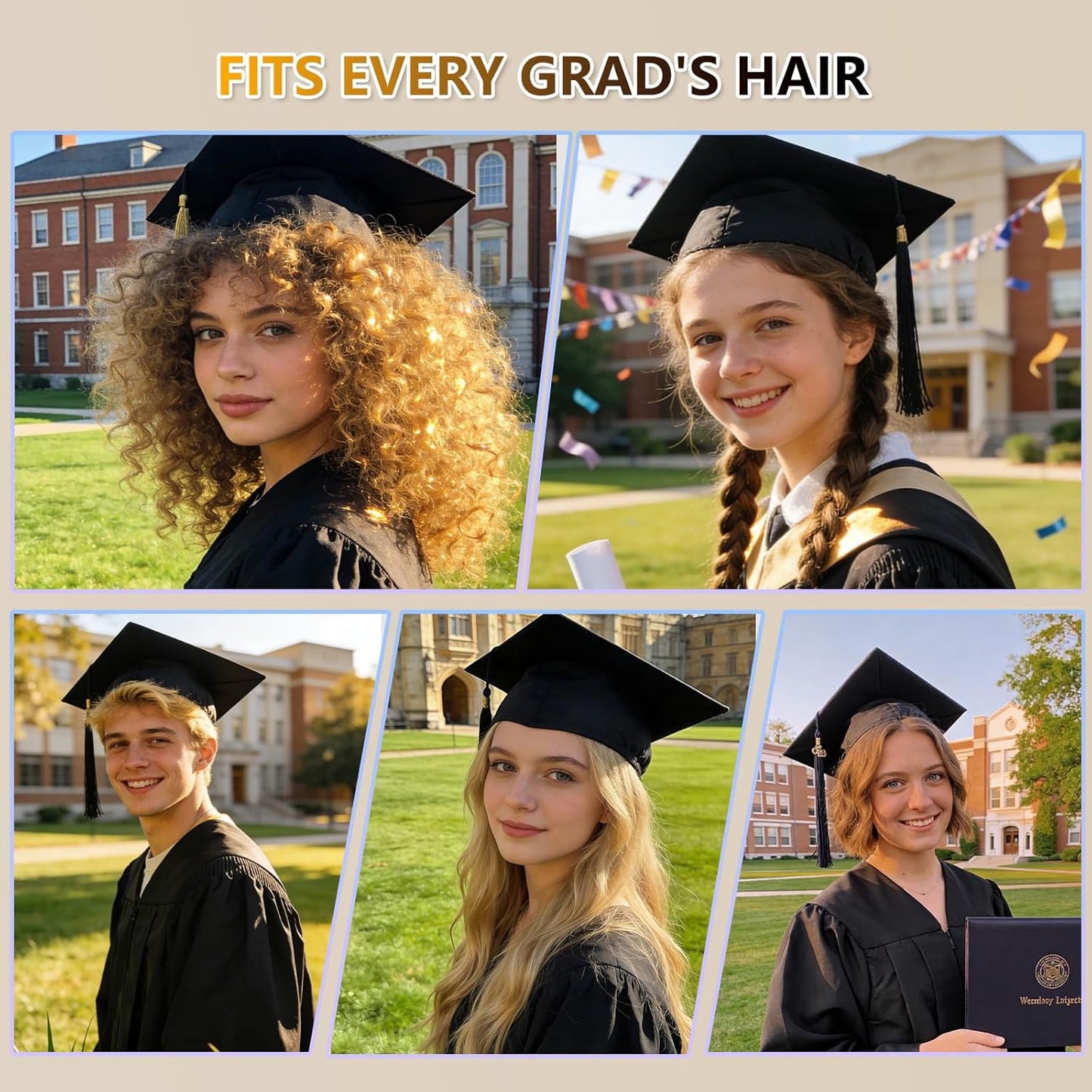 ZEYER Graduation Cap Headband for Women, Firm Anti-fall HairBand for Graduation Hat, Hat Accessories for Graduates, Students Ideal For Graduation Ceremonies