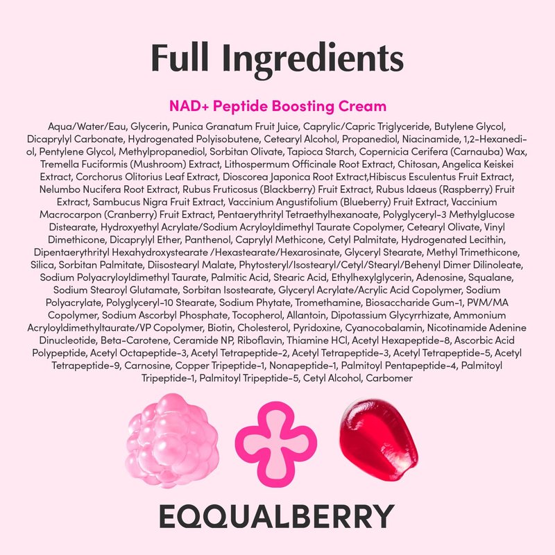 EQQUALBERRY NAD+ Peptide Boosting Cream - Anti-Aging Firming & Lifting Cream | Pack of 2 (1.69 fl. oz. Each)