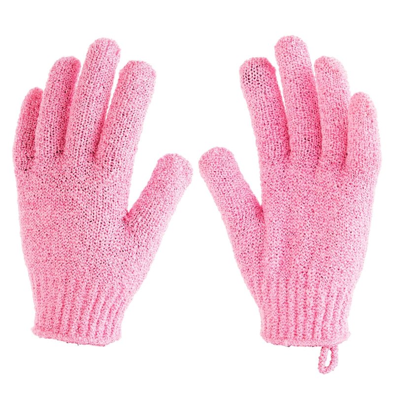 4 Pairs Body Exfoliating Gloves for Shower, Bath Scrub Wash Mitt for Women, Men, Spa, Massage (Pink, Purple, Blue, Beige)