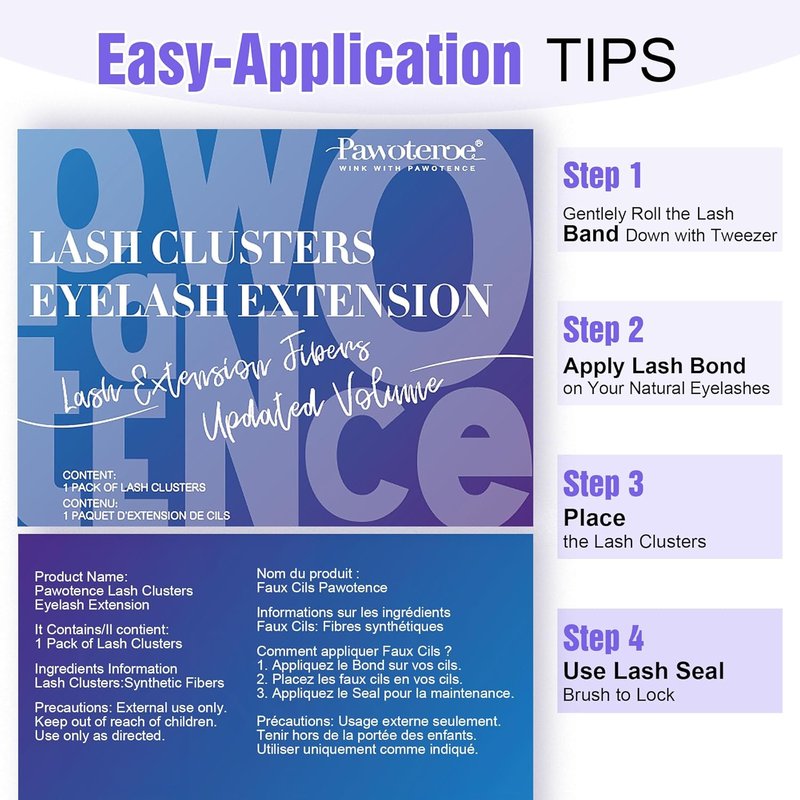 Pawotence Lash Clusters 40D 280pcs Cluster Eyelash Extensions 9-16mm Mix Eyelash Clusters Lash Extension Individual Lashes for Self Application (40D, 0.07D, 9-16mm)