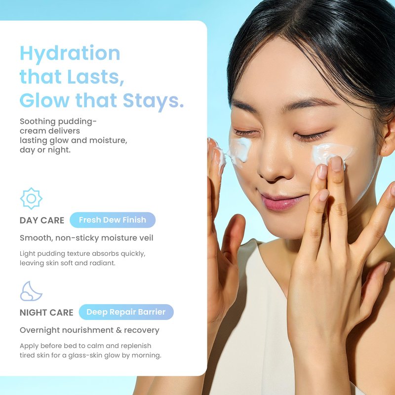 glowt seoul Glow Skin Hydro Cream – 72-Hour Deep Moisture & Barrier Support for Glowing, Supple Skin | Panthenol & Biopeptides | Non-Sticky Pudding Texture | 80 ml / 2.70 fl. oz.