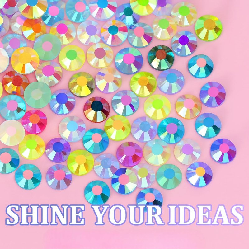 Skiennix 3mm Flatback Resin Jelly Rhinestones - 32,000 Pieces with B7000 Glue for Crafting & Nail Art
