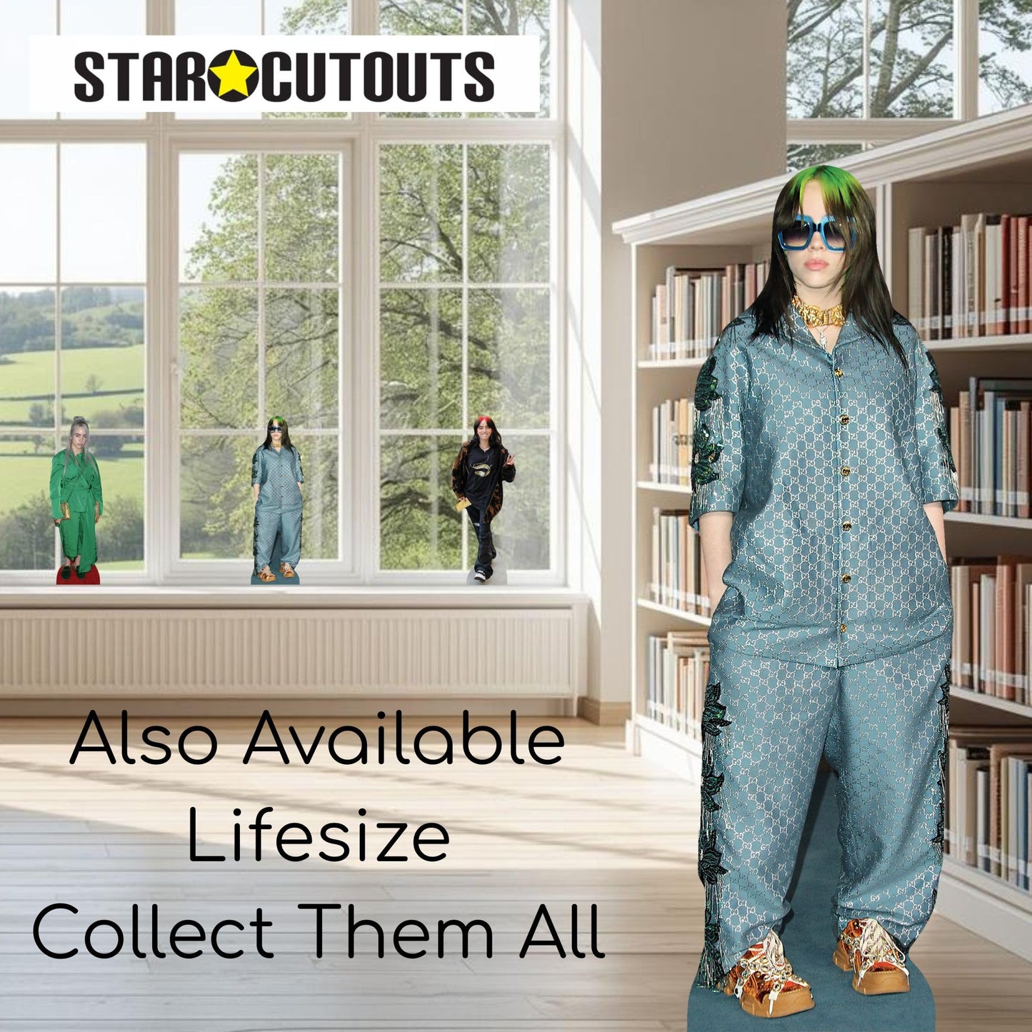 Star Cutouts CS1395 B Eilish Shelf Top Cardboard Cutout Pack – 31cm, Music Fans & Room Display