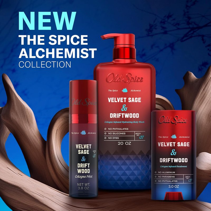 Old Spice Cologne Mist for Men - Spice Alchemist Collection | Velvet Sage & Driftwood, 3.8 oz