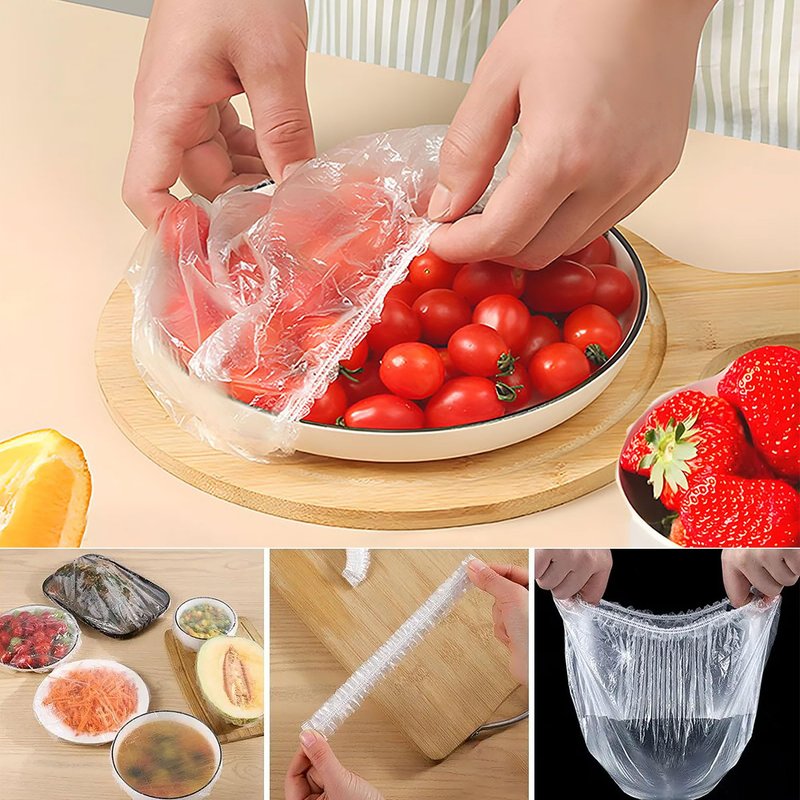 YGQQOY Shower Caps, 200PCS Large Thick Disposable Shower Caps, Bowl Covers, Clear Plastic Wrap for Women, Bath Caps for Hair Treatment