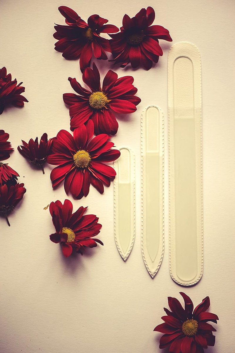 Mont Bleu Czech Glass Nail Files Set - Professional Handmade Gift Set - Washable Double-Sided | 3-Pack